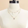 Women Versona Mixed Chain Pearly Layered Necklace