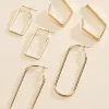 Women Versona Mixed Shape Hoop Earrings Set