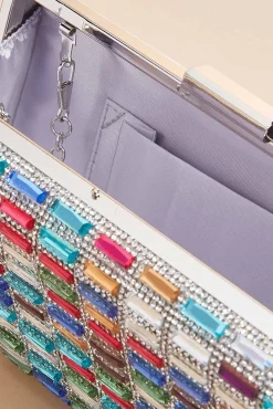 Women Versona Multicolor Stone Clutch