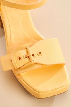 Women Versona Orange Buckle Band Heels