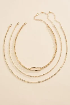 Women Versona Oval Bar Pendant Necklace Set