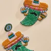 Women Versona Pepper Sombrero Bead Earrings