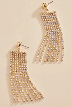Women Versona Pink Pearl Fringe Earrings