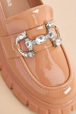 Women Versona Platform Patent Bling Loafers