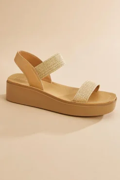 Women Versona Platform Raffia Band Sandals