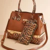 Women Versona Printed Faux Leather Satchel And Wallet Set