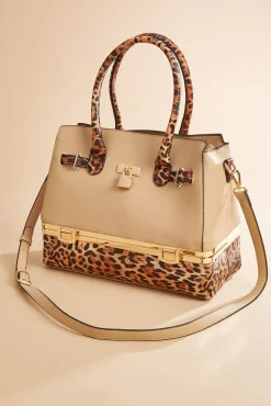 Women Versona Printed Faux Leather Satchel And Wallet Set