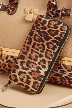 Women Versona Printed Faux Leather Satchel And Wallet Set