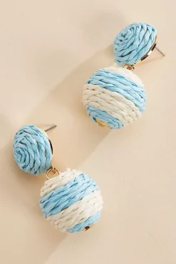 Women Versona Raffia Ball Earrings