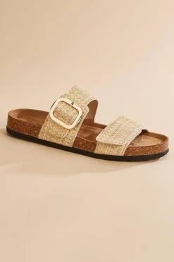 Women Versona Raffia Band Footbed Sandals