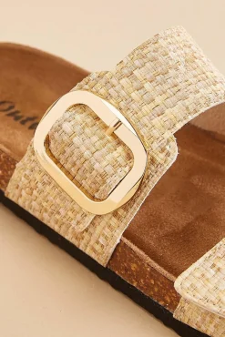 Women Versona Raffia Band Footbed Sandals