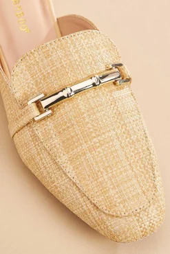 Women Versona Raffia Horsebit Mules