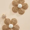 Women Versona Raffia Wrapped Daisy Earrings