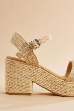 Women Versona Raffia Wrapped Platform Heels