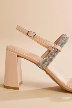 Women Versona Rhinestone Double Band Heels