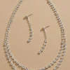 Women Versona Rhinestone Earrings And Necklace Set