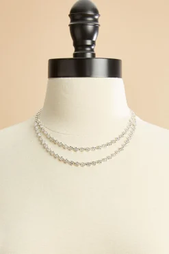 Women Versona Rhinestone Earrings And Necklace Set