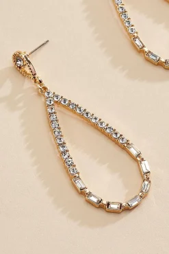 Women Versona Rhinestone Embellished Tear Earrings
