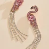 Women Versona Rhinestone Flamingo Earrings