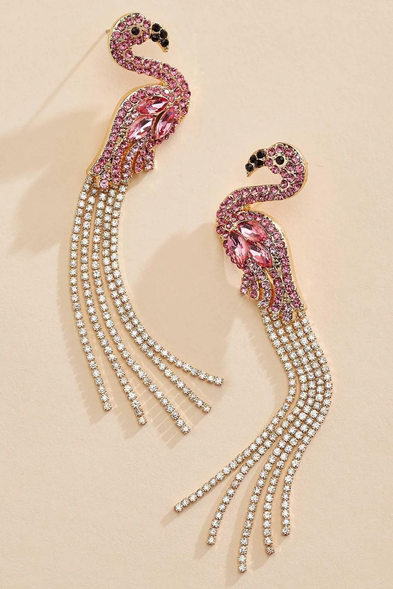 Women Versona Rhinestone Flamingo Earrings