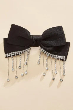 Women Versona Rhinestone Fringe Bow Barrette
