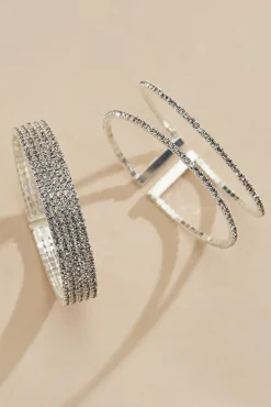 Women Versona Rhinestone Stretch Bracelet Set