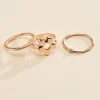 Women Versona Rose Gold Floral Ring Set