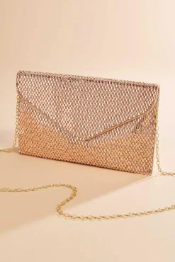 Women Versona Rose Gold Mesh Crossbody