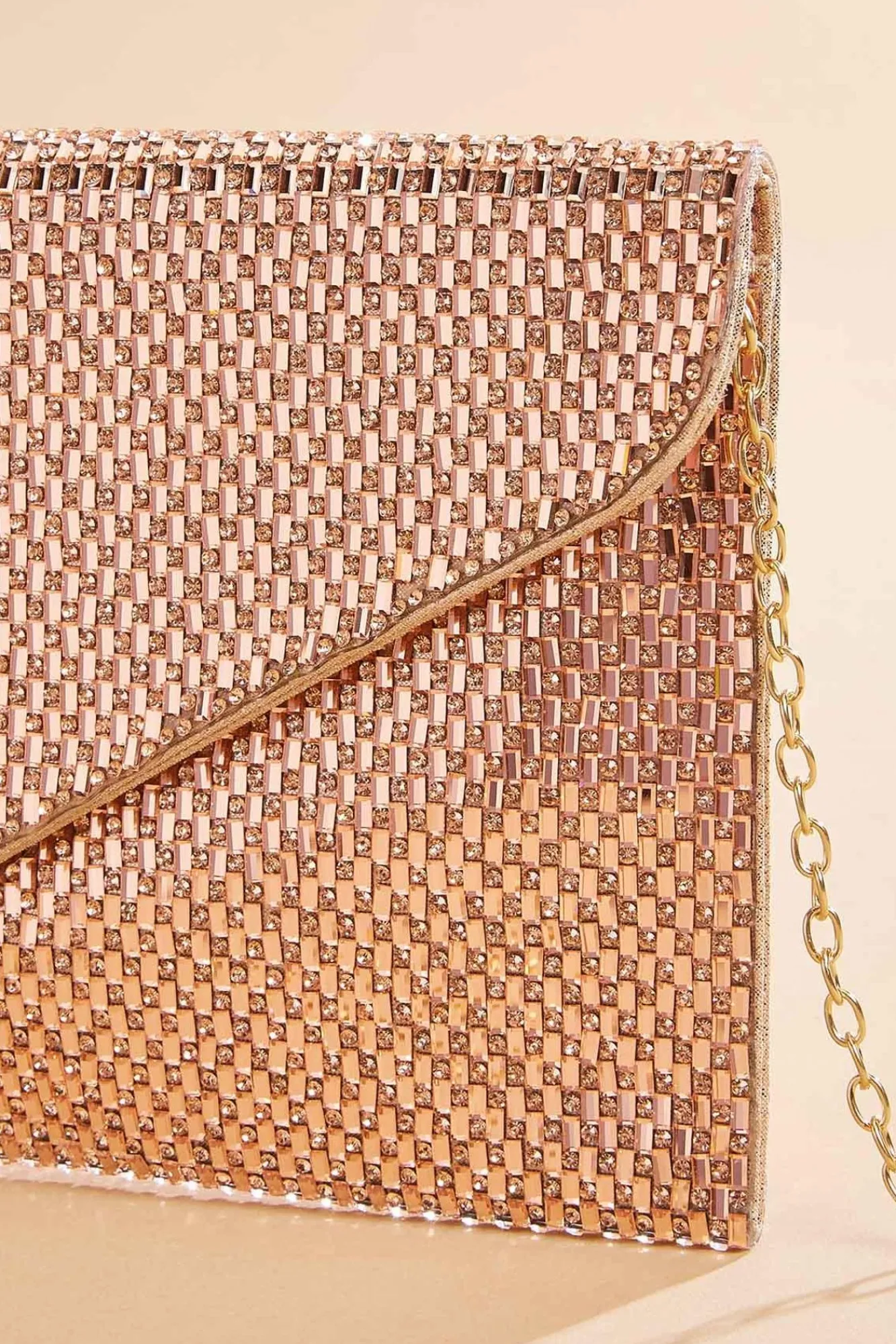 Women Versona Rose Gold Mesh Crossbody