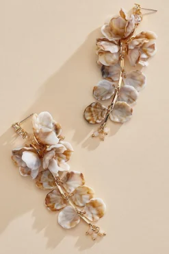 Women Versona Seashell Flower Dangle Earrings