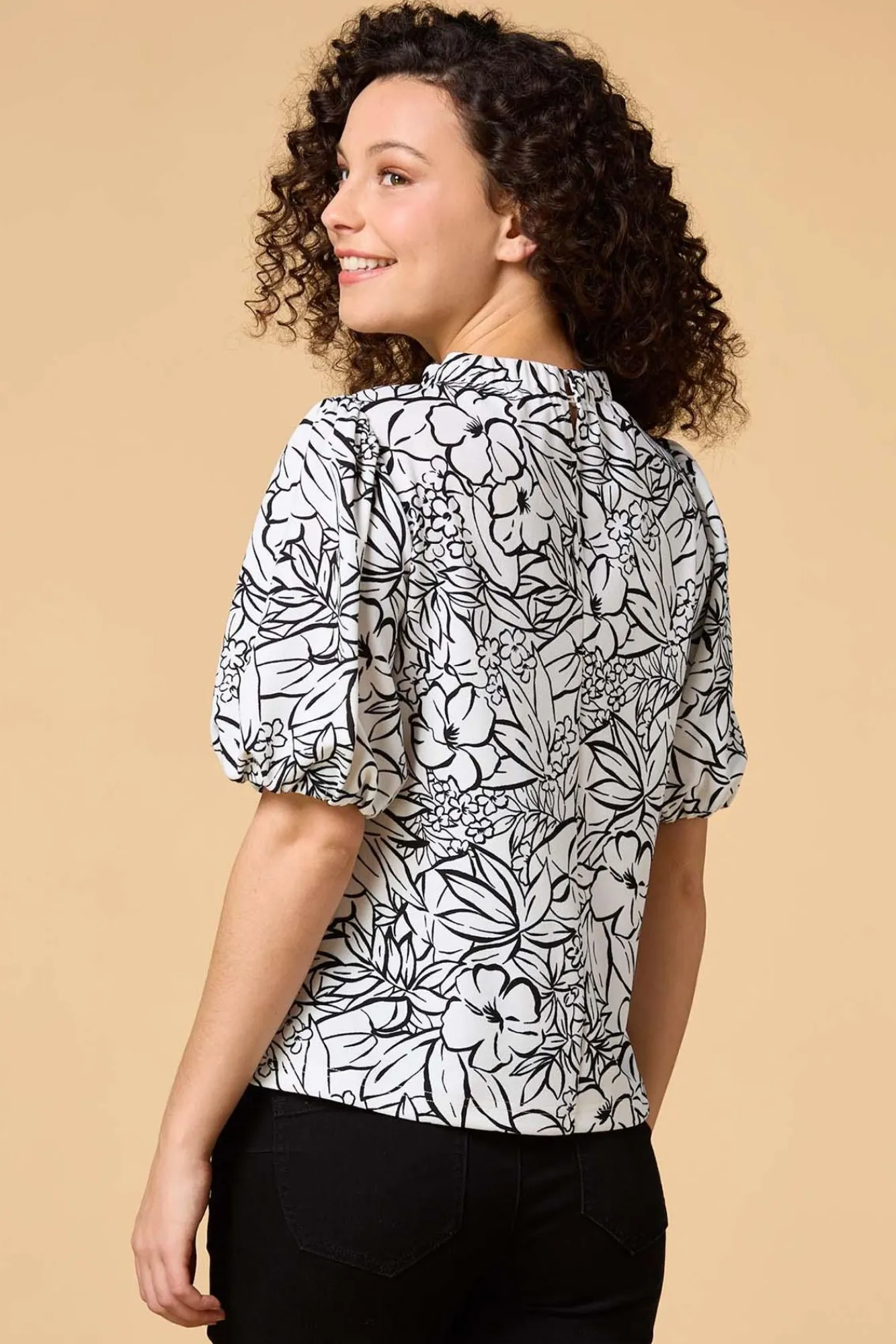 Women Versona Sketching Flowers Top