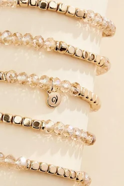 Women Versona Square Beaded Stretch Bracelet Set