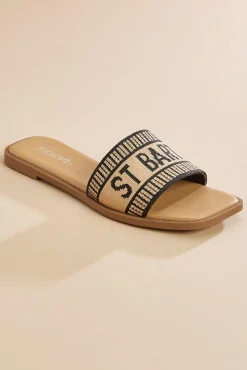 Women Versona St Barts Embroidered Band Slides