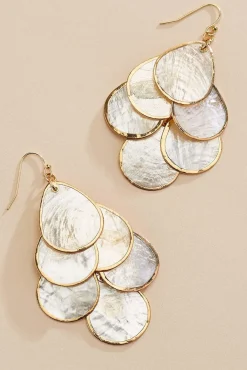 Women Versona Tiered Shell Dangle Earrings