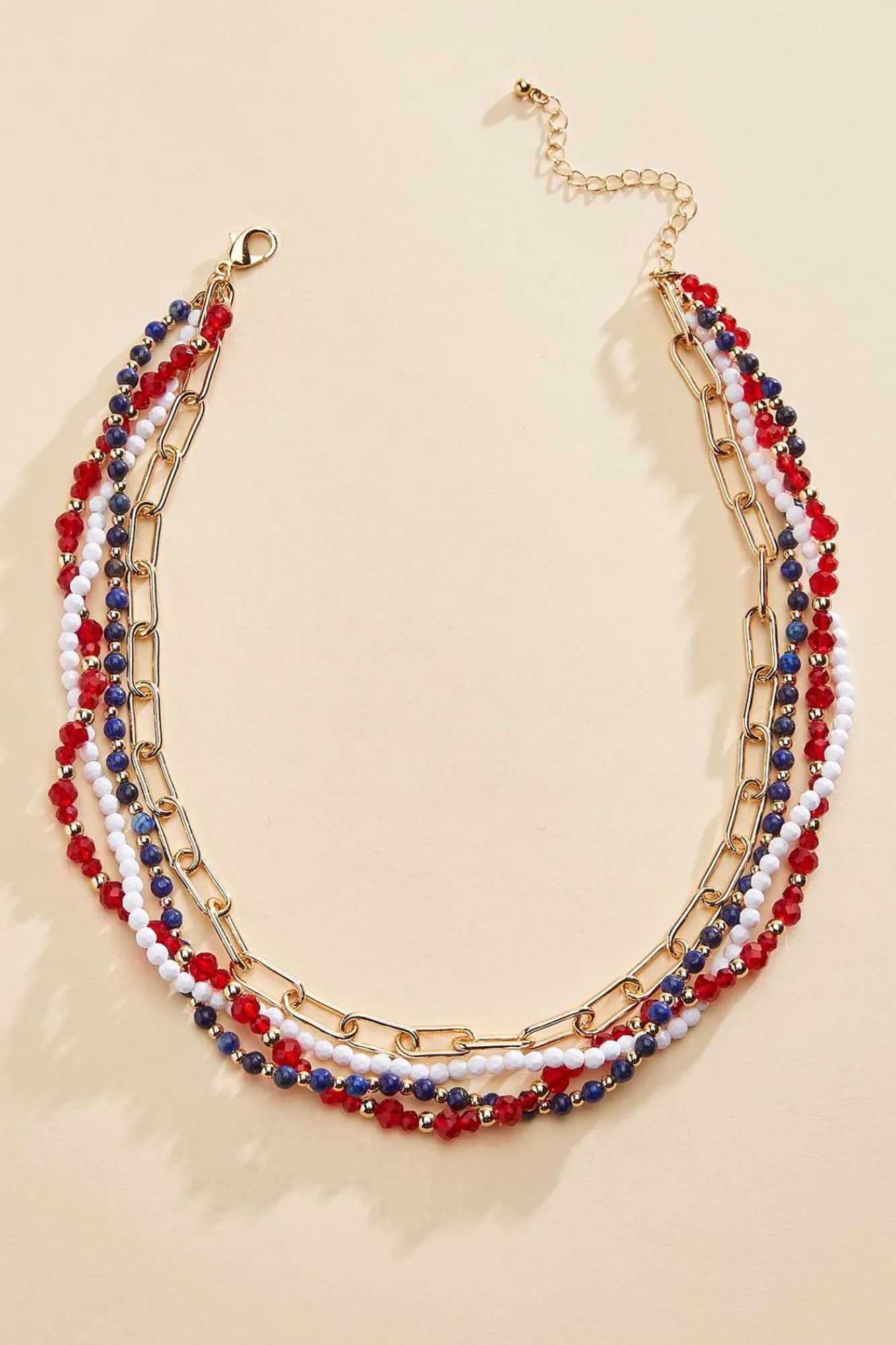 Women Versona Twisty Layered Americana Beaded Necklace