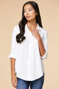 Women Versona White Button Down Shirt