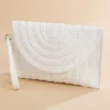 Women Versona White Straw Envelope Clutch